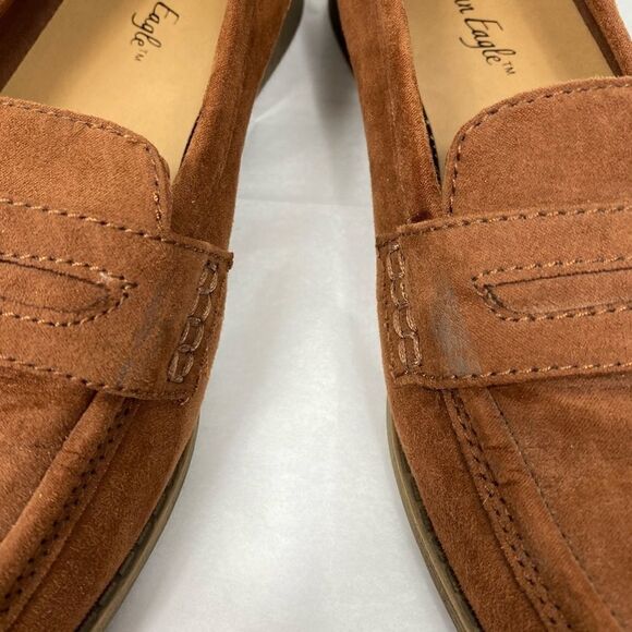 American Eagle Tan Faux Suede Loafers Shoes - Picture 4 of 7